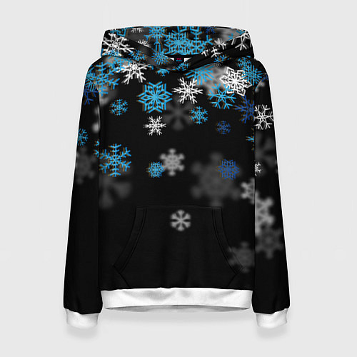 Женская толстовка Снежинки объемные / 3D-Белый – фото 1