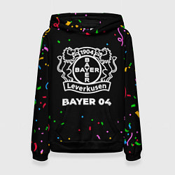 Толстовка-худи женская Bayer 04 конфети, цвет: 3D-черный