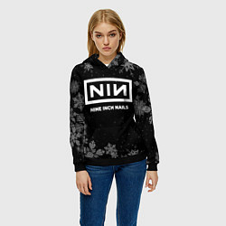 Толстовка-худи женская Снежный Nine Inch Nails, цвет: 3D-черный — фото 2