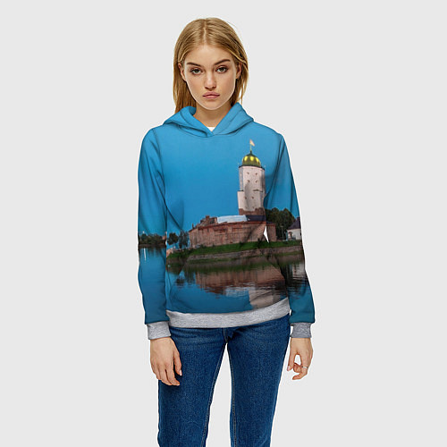 Женская толстовка Выборгский замок / 3D-Меланж – фото 3
