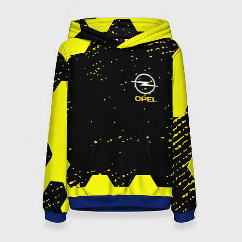 Женская толстовка Opel auto hexagon steel / 3D-Синий – фото 1