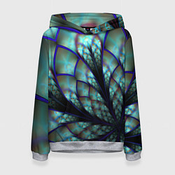 Толстовка-худи женская Абстракция неон, цвет: 3D-меланж