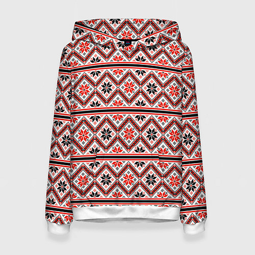 Женская толстовка Этническая вышивка / 3D-Белый – фото 1