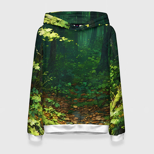 Женская толстовка Зелёный летний лес / 3D-Белый – фото 1