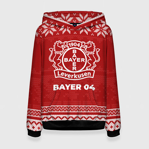 Женская толстовка Новогодний Bayer 04 / 3D-Черный – фото 1