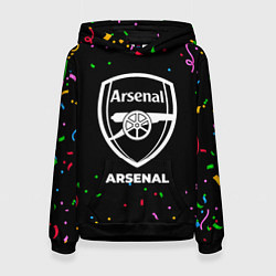 Толстовка-худи женская Arsenal конфети, цвет: 3D-черный