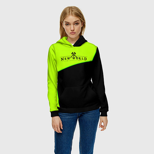 Женская толстовка New world geomerty / 3D-Черный – фото 3