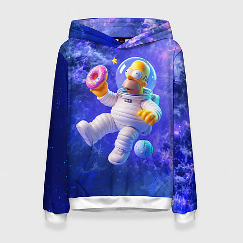 Женская толстовка Homer Simpson is a brave astronaut / 3D-Белый – фото 1