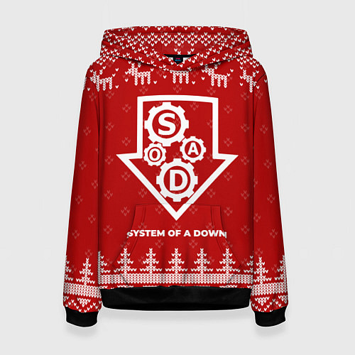 Женская толстовка Новогодний System of a Down с оленями / 3D-Черный – фото 1