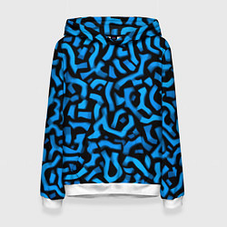 Толстовка-худи женская Синее граффити, цвет: 3D-белый