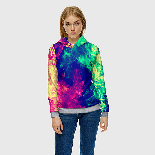 Женская толстовка Огненный стиль текстура / 3D-Меланж – фото 3
