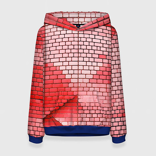 Женская толстовка Красные кирпичики / 3D-Синий – фото 1