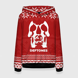 Толстовка-худи женская Новогодний Deftones, цвет: 3D-черный
