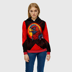 Толстовка-худи женская Орел Атланта Хокс, цвет: 3D-красный — фото 2