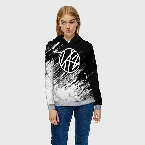 Женская толстовка Stray kids - черно-белый / 3D-Меланж – фото 3