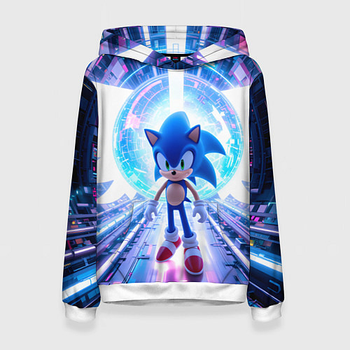Женская толстовка Sonic неоновые крылья / 3D-Белый – фото 1