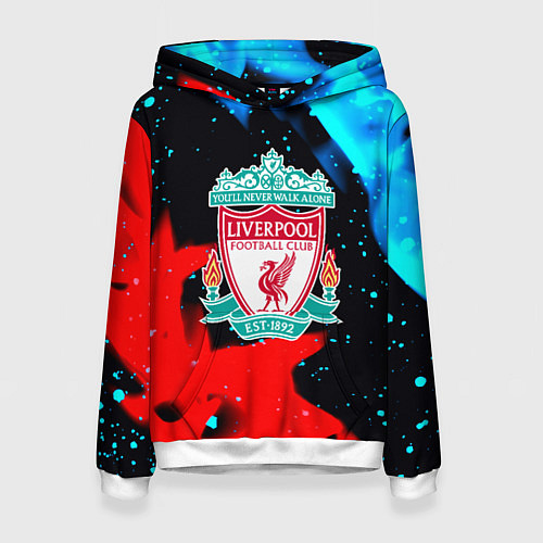 Женская толстовка Liverpool fire steel / 3D-Белый – фото 1