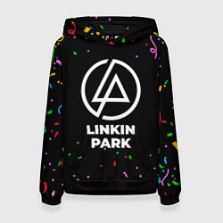 Толстовка-худи женская Linkin Park конфети, цвет: 3D-черный