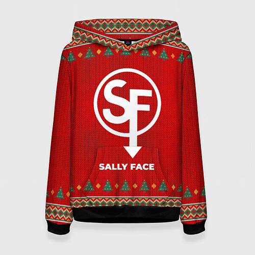 Женская толстовка Sally Face new year / 3D-Черный – фото 1