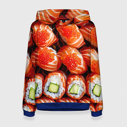 Женская толстовка Филадельфия с красной икрой / 3D-Синий – фото 1