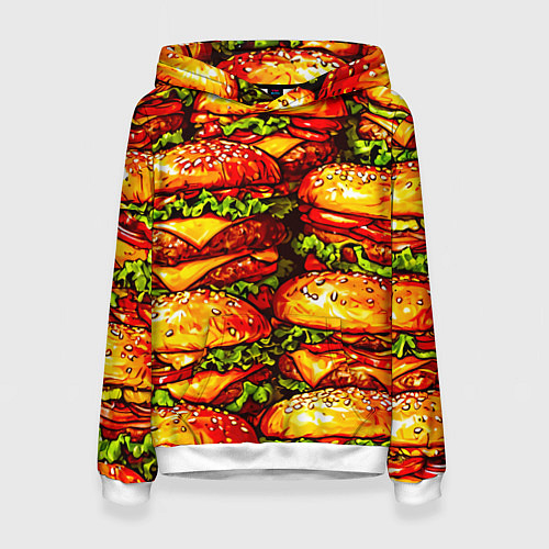 Женская толстовка Бургеры / 3D-Белый – фото 1