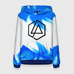 Толстовка-худи женская Linkin park blue flame, цвет: 3D-синий
