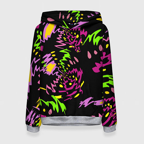 Женская толстовка Яркие абстрактные круги-зигзаги / 3D-Меланж – фото 1