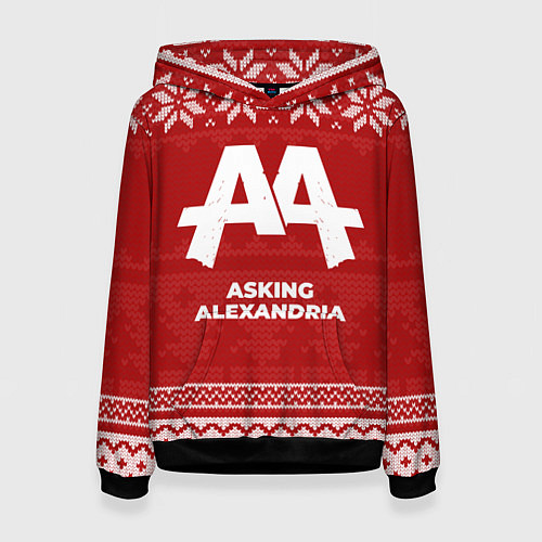 Женская толстовка Новогодний Asking Alexandria / 3D-Черный – фото 1