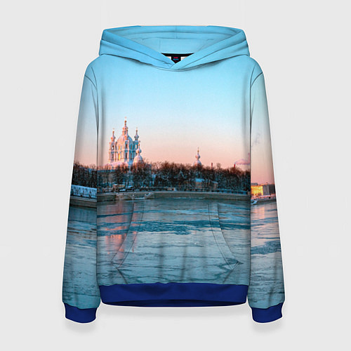 Женская толстовка Смольный собор в Санкт-Петербурге / 3D-Синий – фото 1