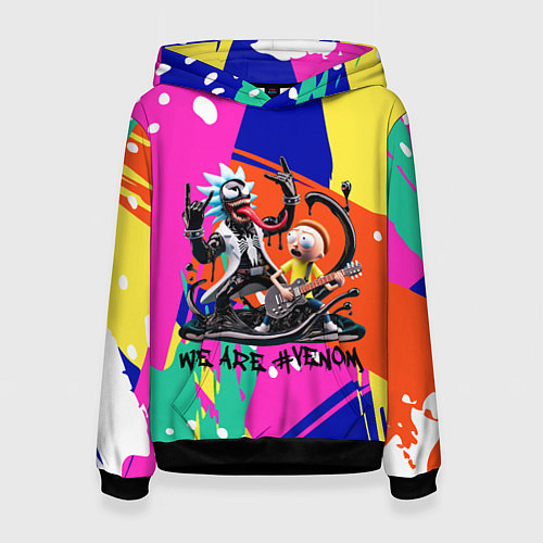 Женская толстовка Rick-Venom and Morty - rock group / 3D-Черный – фото 1