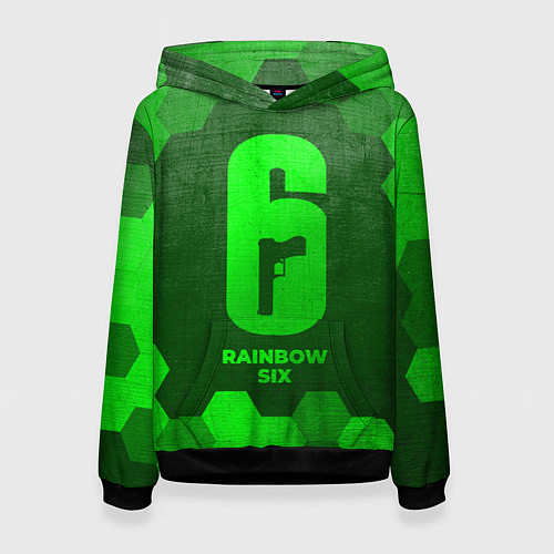 Женская толстовка Rainbow Six - green gradient / 3D-Черный – фото 1