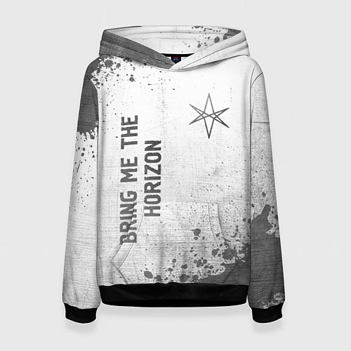 Женская толстовка Bring Me the Horizon - white gradient вертикально / 3D-Черный – фото 1