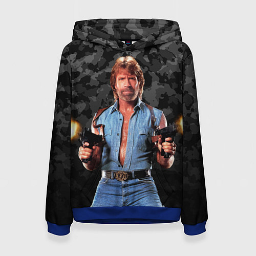 Женская толстовка Чак стреляет с узи / 3D-Синий – фото 1