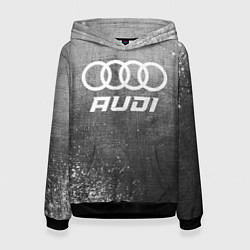 Толстовка-худи женская Audi - grey gradient, цвет: 3D-черный