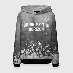 Толстовка-худи женская Bring Me the Horizon - grey gradient посередине, цвет: 3D-черный