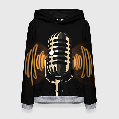 Женская толстовка Микрофон и звук / 3D-Меланж – фото 1