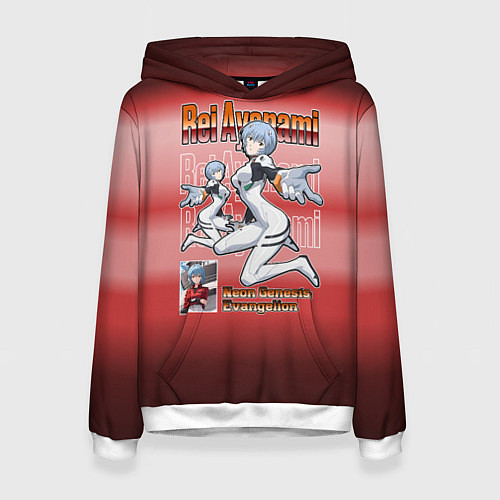 Женская толстовка Аянами Рэй из Евангелион / 3D-Белый – фото 1