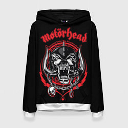 Толстовка-худи женская Motorhead skull, цвет: 3D-белый