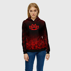 Толстовка-худи женская Five Finger Death Punch red poly, цвет: 3D-черный — фото 2