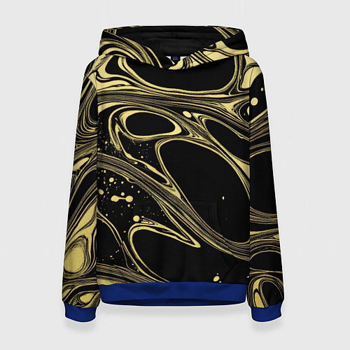 Женская толстовка Разводы в виде кругов и линий - текстура / 3D-Синий – фото 1