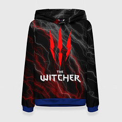 Толстовка-худи женская The witcher - геральт- молнии, цвет: 3D-синий