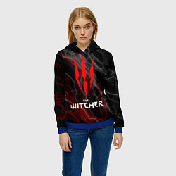 Толстовка-худи женская The witcher - геральт- молнии, цвет: 3D-синий — фото 2