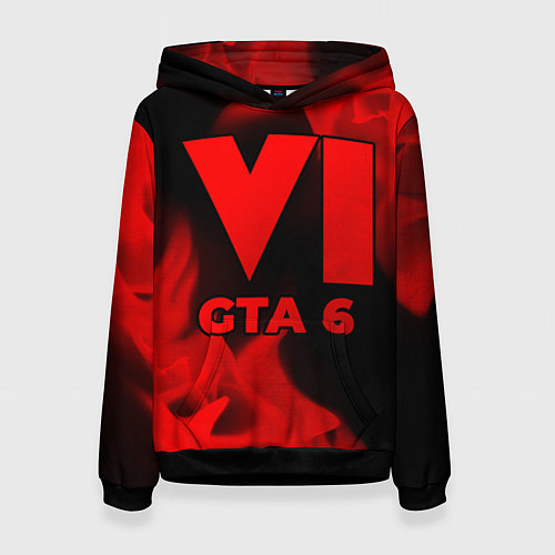 Женская толстовка GTA 6 - red gradient / 3D-Черный – фото 1