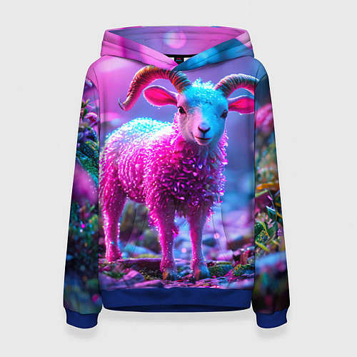 Женская толстовка Козлик в розовом / 3D-Синий – фото 1