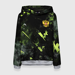 Толстовка-худи женская Зеленая краска в виде камуфляжа, цвет: 3D-меланж