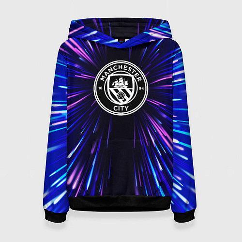 Женская толстовка Manchester City neon energy / 3D-Черный – фото 1