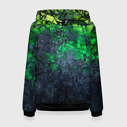 Толстовка-худи женская Абстракция - acid web, цвет: 3D-черный