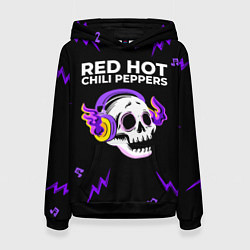 Женская толстовка Red Hot Chili Peppers неоновый череп