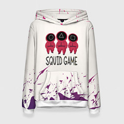 Толстовка-худи женская Играй в кальмара, цвет: 3D-белый