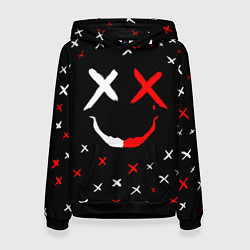 Толстовка-худи женская Smile face, цвет: 3D-черный